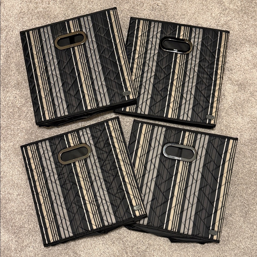 Lug. Cargo collapsible cube bins. Love stripe black.